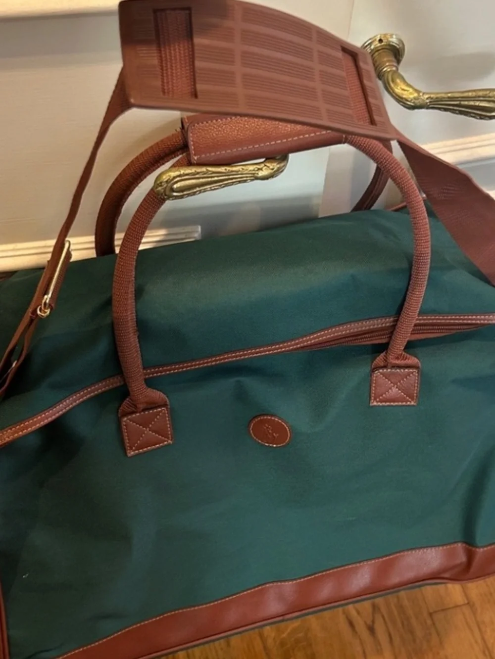 Vintage Polo Ralph Lauren Canvas Weekender Travel Bag Structured Satchel